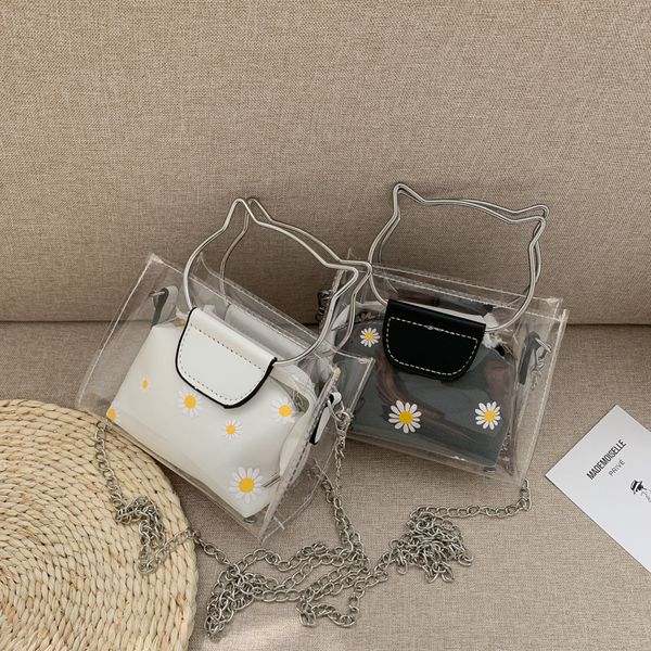 2021 girls jelly bag ins daisy chain handbag fashion woman floral single shoulder bags transparency bag flower mini purse 2pcs set 1354 b3, Black
2021 girls jelly bag ins daisy chain handbag fashion woman floral single shoulder bags transparency bag flower mini purse 2pcs set 1354 b3, Black
