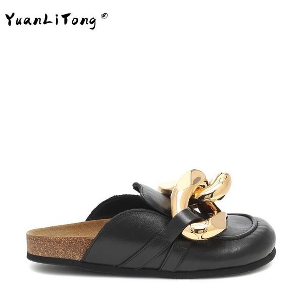 summer women's slipper flat bottom half toe cap women slippers slip-on lazy shoes metal chain platform mules, Black
summer women's slipper flat bottom half toe cap women slippers slip-on lazy shoes metal chain platform mules, Black