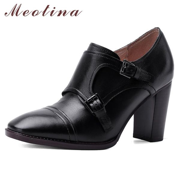 dress shoes meotina high heels women pumps natural genuine leather zipper thick sheepskin buckle round toe lady 34-39, Black
dress shoes meotina high heels women pumps natural genuine leather zipper thick sheepskin buckle round toe lady 34-39, Black