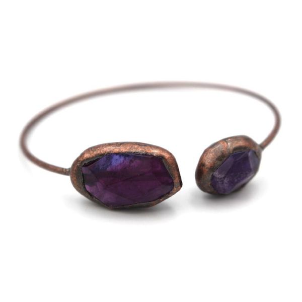 3pcs double irregular natural stone bangle rock amethyst crystal healing simple wire cuff jewelry women girl gift, Black 
3pcs double irregular natural stone bangle rock amethyst crystal healing simple wire cuff jewelry women girl gift, Black