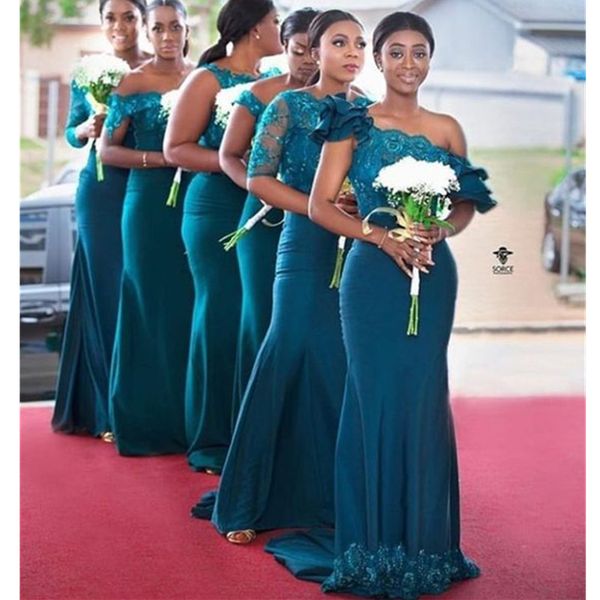 dark green one shoulder bridesmaid dresses for black girls mermaid long wedding party dress vestido de fiesta boda, White;pink
dark green one shoulder bridesmaid dresses for black girls mermaid long wedding party dress vestido de fiesta boda, White;pink