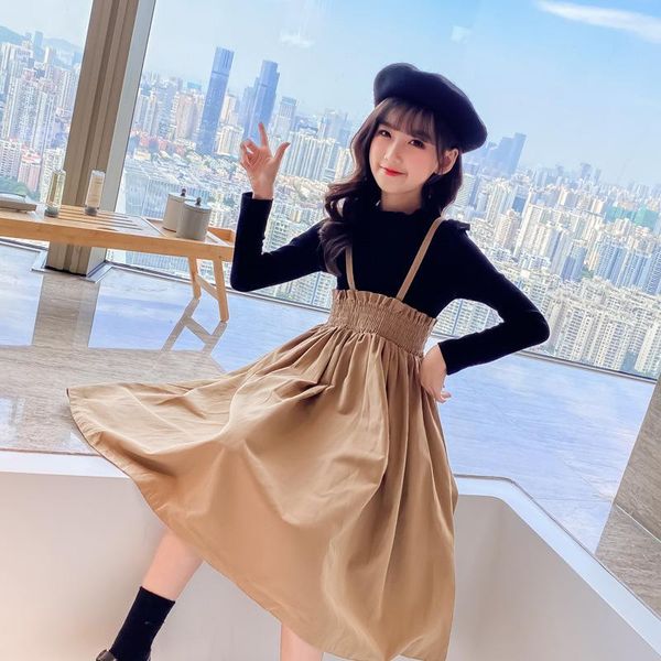 clothing sets fall 2021 girls' long sleeve tight tee + strap skirt children's fashion suits size 120-170cm kids retail, White
clothing sets fall 2021 girls' long sleeve tight tee + strap skirt children's fashion suits size 120-170cm kids retail, White