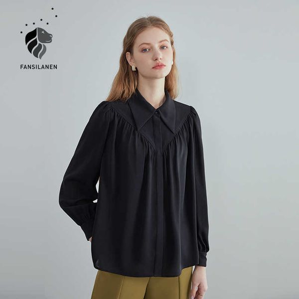fansilanen chiffon polo collar shirt women's spring french retro black yellow office women drop 210607, White
fansilanen chiffon polo collar shirt women's spring french retro black yellow office women drop 210607, White