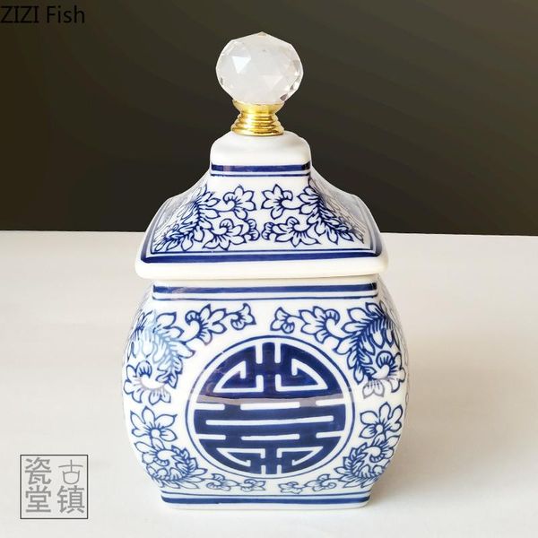 decorative objects & figurines classical ceramic tea caddy storage jar crystal vase blue and white porcelain ornaments vases floral arrangem
decorative objects & figurines classical ceramic tea caddy storage jar crystal vase blue and white porcelain ornaments vases floral arrangem