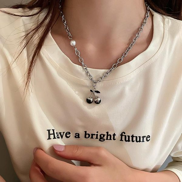 chains 2021 kpop vintage goth black cherry pendant clavicle chain necklace for women egirl punk fashion y2k harajuku 90s jewelry gifts, Silver
chains 2021 kpop vintage goth black cherry pendant clavicle chain necklace for women egirl punk fashion y2k harajuku 90s jewelry gifts, Silver