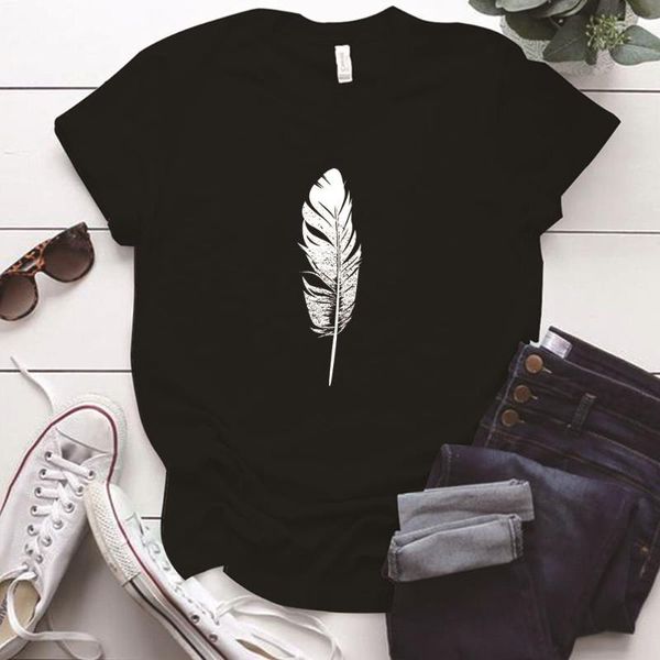 women's t-shirt vintage feather printing woman tshirts plus size s-5xl oversized t shirt femme harajuku o-neck 80s street style women, White
women's t-shirt vintage feather printing woman tshirts plus size s-5xl oversized t shirt femme harajuku o-neck 80s street style women, White