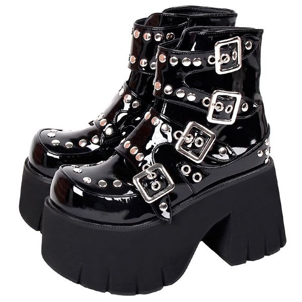 boots angelic imprint women gothic motorcycle punk lady short woman high heels pumps platform shoes rivets 33-47 10cm 7003, Black
boots angelic imprint women gothic motorcycle punk lady short woman high heels pumps platform shoes rivets 33-47 10cm 7003, Black