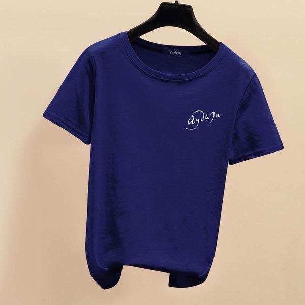 high-quality classic cotton women's breathable short-sleeved casual t-shirt, White
high-quality classic cotton women's breathable short-sleeved casual t-shirt, White