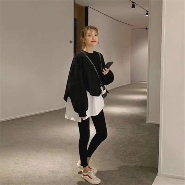 women's hoodies & sweatshirts hoodie super fire cec sweater spring and autumn thin korean ins tide lazy wind bf loose two-piece coat qp, Black
women's hoodies & sweatshirts hoodie super fire cec sweater spring and autumn thin korean ins tide lazy wind bf loose two-piece coat qp, Black