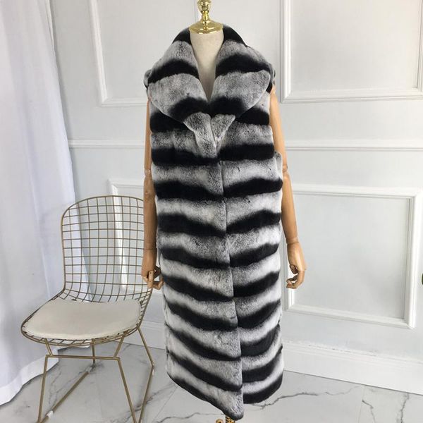 women's fur & faux women 100% genuine rex chinchilla color winter vest turn down collar real x-long, Black
women's fur & faux women 100% genuine rex chinchilla color winter vest turn down collar real x-long, Black