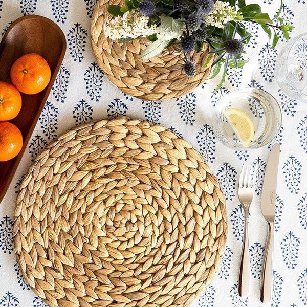 mats & pads 6 pack natural woven round placemat serving mat set water hyacinth braided placemats for dining table
mats & pads 6 pack natural woven round placemat serving mat set water hyacinth braided placemats for dining table