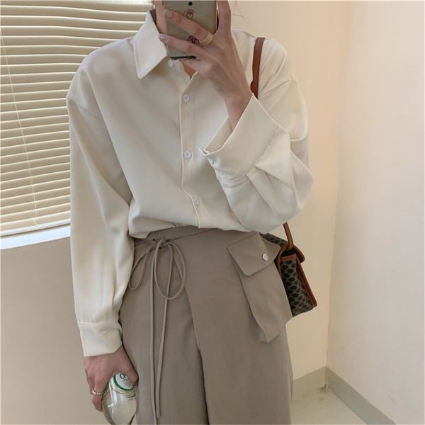 chic design all-match full-sleeved stylish loose solid office lady casual soft brief shirts 8 colors 210421, White
chic design all-match full-sleeved stylish loose solid office lady casual soft brief shirts 8 colors 210421, White