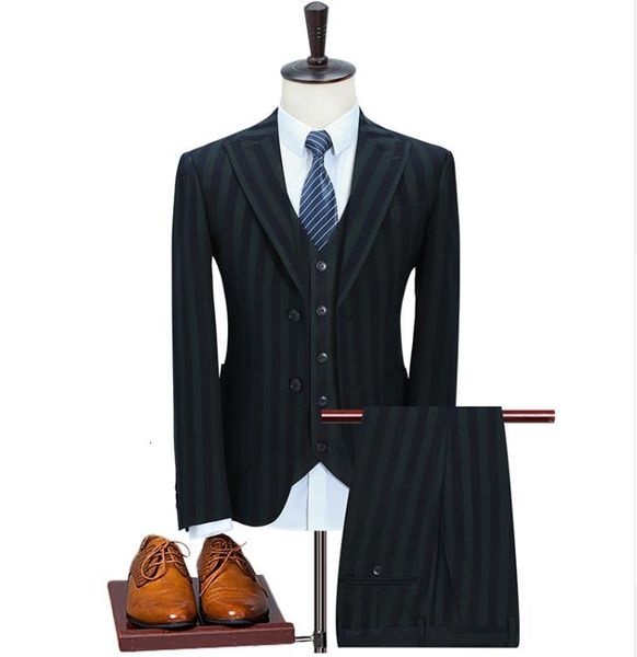 men's suits & blazers (jacket+vest+pants) wedding dress, autumn new style fashion wool stripe suit men high quality, White;black
men's suits & blazers (jacket+vest+pants) wedding dress, autumn new style fashion wool stripe suit men high quality, White;black