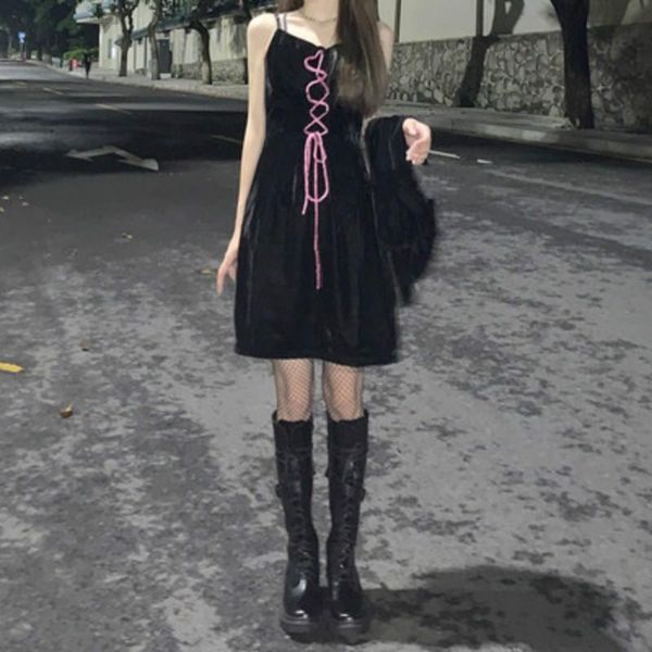 autumn vintage harajuku bandage sling dress women temperament slim fashion open back a-line mini short casual dresses, Black;gray
autumn vintage harajuku bandage sling dress women temperament slim fashion open back a-line mini short casual dresses, Black;gray