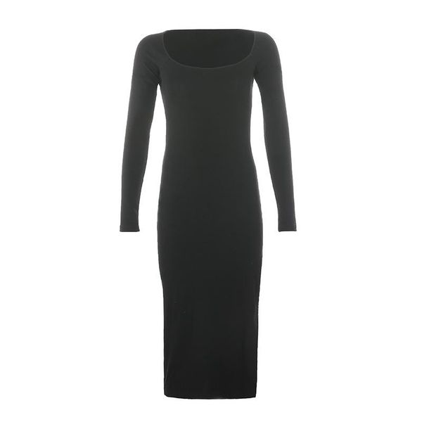 women's slim-fit slit knit dress autumn long skirt casual dresses, Black;gray
women's slim-fit slit knit dress autumn long skirt casual dresses, Black;gray