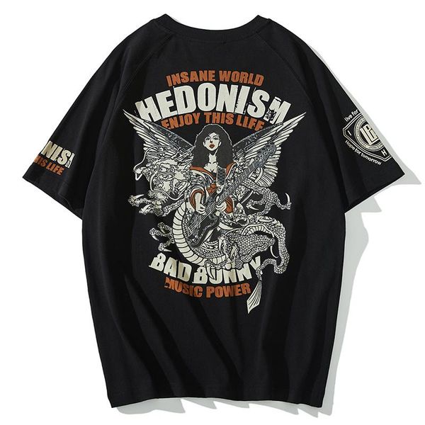 men's t-shirts vintage japanese dragon guitar print cotton raglan sleeve t-shirt music festival t shirts punk rock loose tees shirt, White;black
men's t-shirts vintage japanese dragon guitar print cotton raglan sleeve t-shirt music festival t shirts punk rock loose tees shirt, White;black