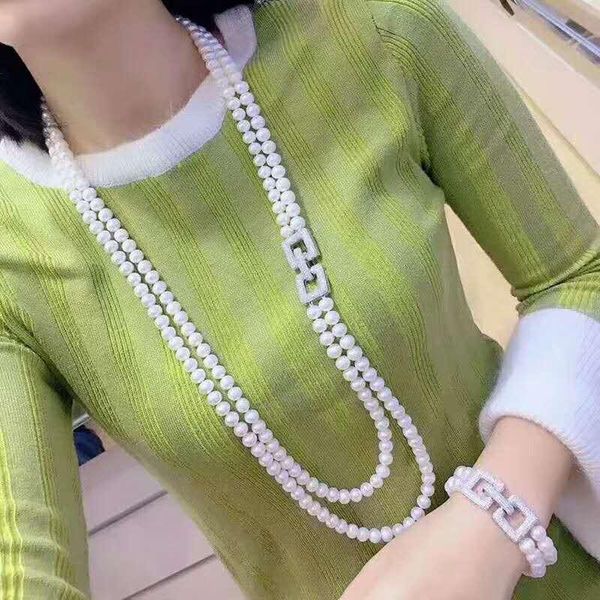 earrings & necklace micro inlay zircon clasp accessory 85-90cm 8-9mm white freshwater pearl bracelet set fashion jewelry, Silver
earrings & necklace micro inlay zircon clasp accessory 85-90cm 8-9mm white freshwater pearl bracelet set fashion jewelry, Silver
