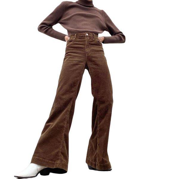 women suitable warm fashion high waist solid color pants stylish flared corduroy for ladies female khaki brown women's & capris, Black;white
women suitable warm fashion high waist solid color pants stylish flared corduroy for ladies female khaki brown women's & capris, Black;white