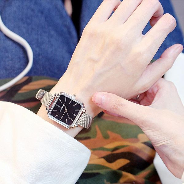 wristwatches drop clock women silver mesh belt square watches luxury ladies quartz analog relogio feminino, Slivery;brown
wristwatches drop clock women silver mesh belt square watches luxury ladies quartz analog relogio feminino, Slivery;brown