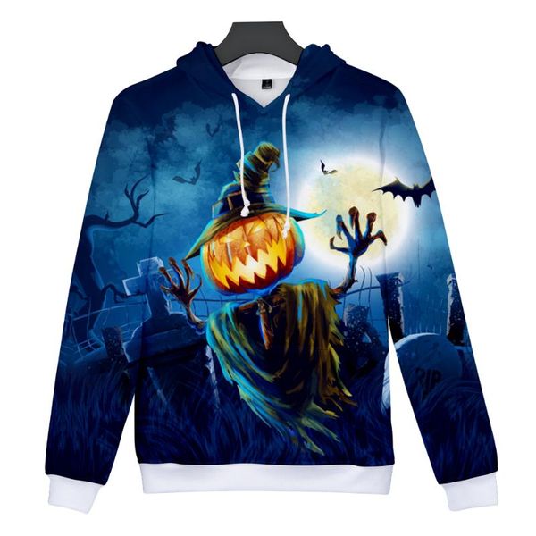 

men's hoodies & sweatshirts trendy peculiar halloween 3d print boys/girls long sleeve sweatshirt adult/child casual pullovers, Black