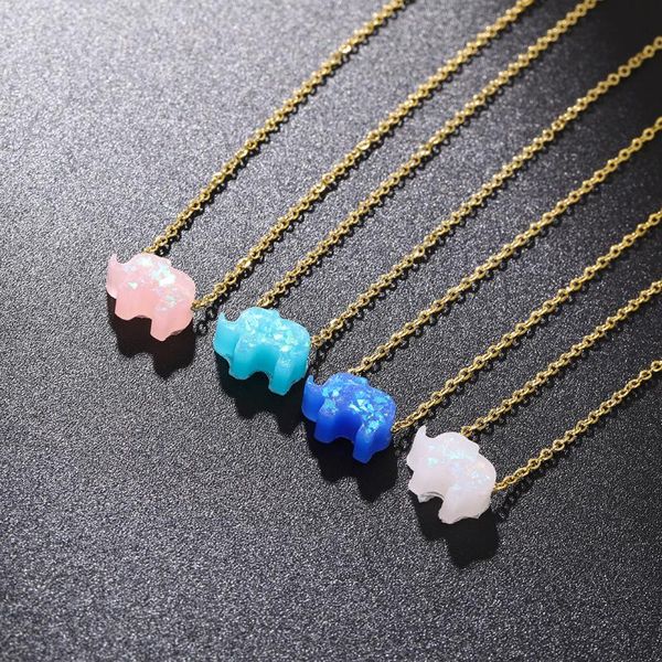 pendant necklaces 4 colors opal elephant necklace for women gold stainless steel animal 2021 trend cute resin jewelry gift, Silver
pendant necklaces 4 colors opal elephant necklace for women gold stainless steel animal 2021 trend cute resin jewelry gift, Silver