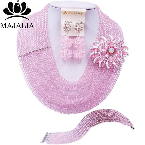 earrings & necklace majalia fashion nigeria wedding african beads jewelry set pink crystal bridal sets 10025, Silver
earrings & necklace majalia fashion nigeria wedding african beads jewelry set pink crystal bridal sets 10025, Silver