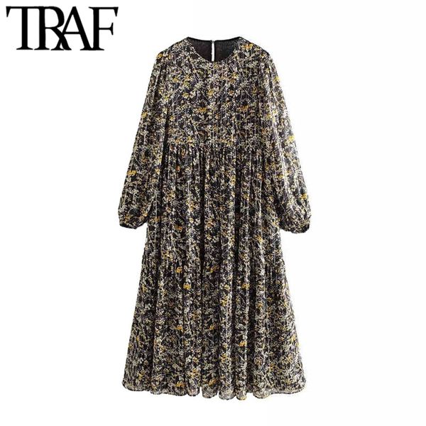 traf women vintage elegant floral print pleated midi dress chic fashion o neck long sleeve female dresses vestidos mujer 210415, Black;gray
traf women vintage elegant floral print pleated midi dress chic fashion o neck long sleeve female dresses vestidos mujer 210415, Black;gray