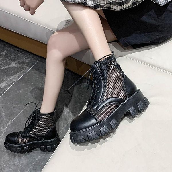 sandals summer thick-soled boots female british style students platform shoes breathable korean short, Black
sandals summer thick-soled boots female british style students platform shoes breathable korean short, Black