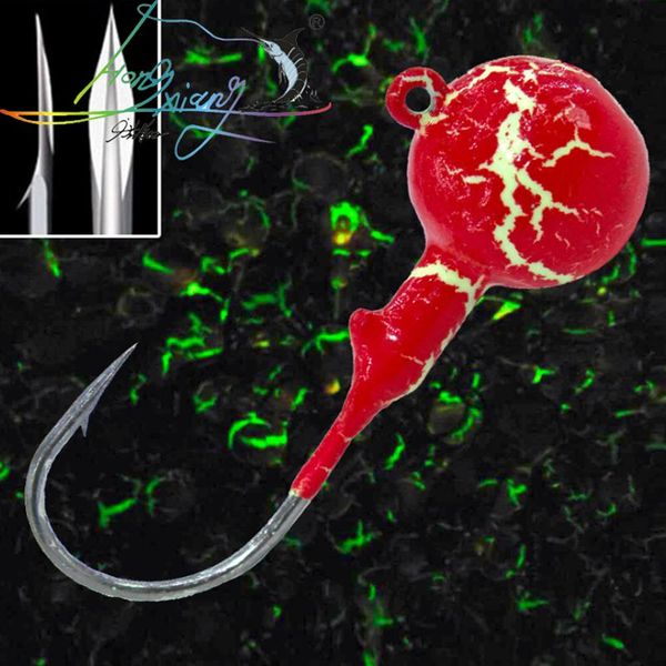 hong xiang 5ps crank jig head hook fishing lead lure hard bait soft worm for luminous hooks
hong xiang 5ps crank jig head hook fishing lead lure hard bait soft worm for luminous hooks