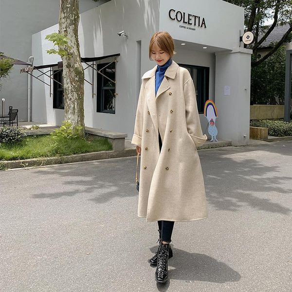 women's wool & blends 2021 winter handmade double breasted long black korean 100% coat women loose plus size woolen overcoat oversized
women's wool & blends 2021 winter handmade double breasted long black korean 100% coat women loose plus size woolen overcoat oversized