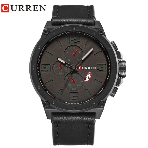 curren men quartz watch men large dial waterproof leather watches male military sport clock relogio masculino 210517, Slivery;brown
curren men quartz watch men large dial waterproof leather watches male military sport clock relogio masculino 210517, Slivery;brown