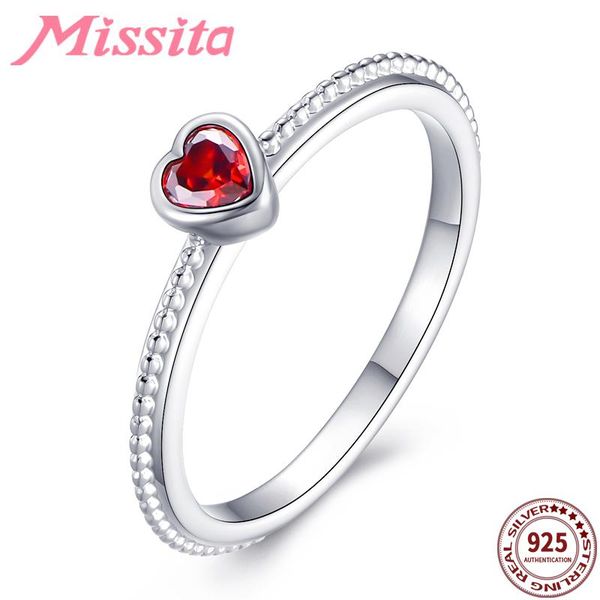 wedding rings missita 925 sterling silver romantic love heart for women gift with red pink stackable zircon brand jewelry, Slivery;golden
wedding rings missita 925 sterling silver romantic love heart for women gift with red pink stackable zircon brand jewelry, Slivery;golden