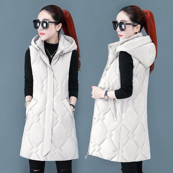 women's vests women autumn winter mid-long waistcoat vest 2021 casual solid sleeveless hooded thick warm padded coat for female -4xl, Black;white
women's vests women autumn winter mid-long waistcoat vest 2021 casual solid sleeveless hooded thick warm padded coat for female -4xl, Black;white