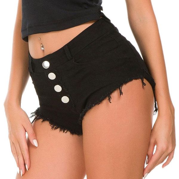 women's high waist frayed hem ripped distressed hole denim shorts, White;black
women's high waist frayed hem ripped distressed hole denim shorts, White;black