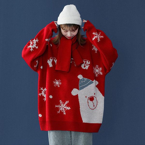 women's sweaters christmas clothing pullovers womens snow bear print red sweater o-neck winter warm knitted casual party style loose s, White;black
women's sweaters christmas clothing pullovers womens snow bear print red sweater o-neck winter warm knitted casual party style loose s, White;black