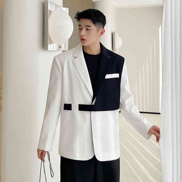 men's suits & blazers black white splice men korean fashion casual loose suit jacket male harajuku streetwear vintage hip hop blazer co, White;black
men's suits & blazers black white splice men korean fashion casual loose suit jacket male harajuku streetwear vintage hip hop blazer co, White;black