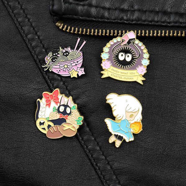 black cat little girl clothes brooches food bowl noodle bread letters corsage badge animal alloy collar lapel pins backpack clothing accesso, Gray
black cat little girl clothes brooches food bowl noodle bread letters corsage badge animal alloy collar lapel pins backpack clothing accesso, Gray