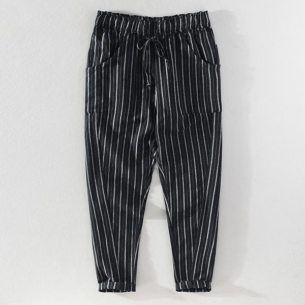 striped with stretch elastic waist men pants brand casual loose comfortable trousers fashion long beach for men's, Black
striped with stretch elastic waist men pants brand casual loose comfortable trousers fashion long beach for men's, Black