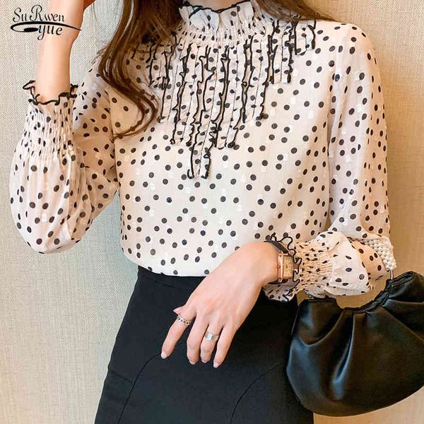 lady casual long sleeve stand-collar polka dot printed chiffon blusas women spring autumn style blouse shirts 13098 210521, White
lady casual long sleeve stand-collar polka dot printed chiffon blusas women spring autumn style blouse shirts 13098 210521, White