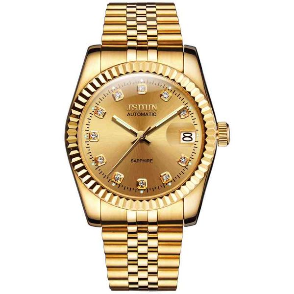 jsdun mechanical movement set automatic winding stainless steel sapphire waterproof business men's wrist watch, Slivery;brown
jsdun mechanical movement set automatic winding stainless steel sapphire waterproof business men's wrist watch, Slivery;brown