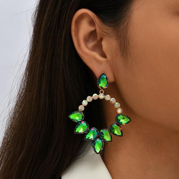 creative design simple round big dangle earrings for women fashion gold color metal green rhinestone drop earring party jewelry, Silver
creative design simple round big dangle earrings for women fashion gold color metal green rhinestone drop earring party jewelry, Silver