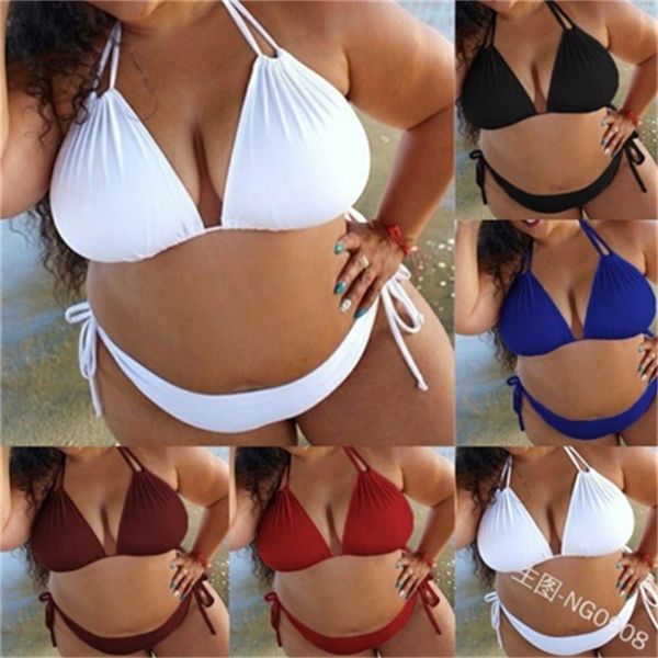 q007 summer women' cool and heat relieving solid color large hanging neck split swimsuit suit strap bikini, Red;black
q007 summer women' cool and heat relieving solid color large hanging neck split swimsuit suit strap bikini, Red;black