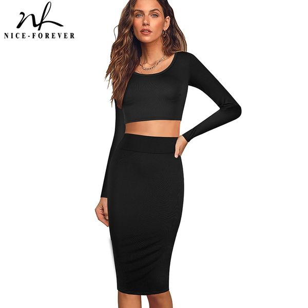 nice-forever autumn women fashion pure color set club party bodycon slim tube skirt suit bty688 210419, White
nice-forever autumn women fashion pure color set club party bodycon slim tube skirt suit bty688 210419, White