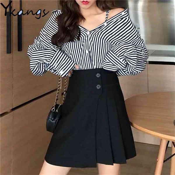 summer korean style mini skirts black high waist women's on suits hara juku short pleated fashion woman office 210421
summer korean style mini skirts black high waist women's on suits hara juku short pleated fashion woman office 210421