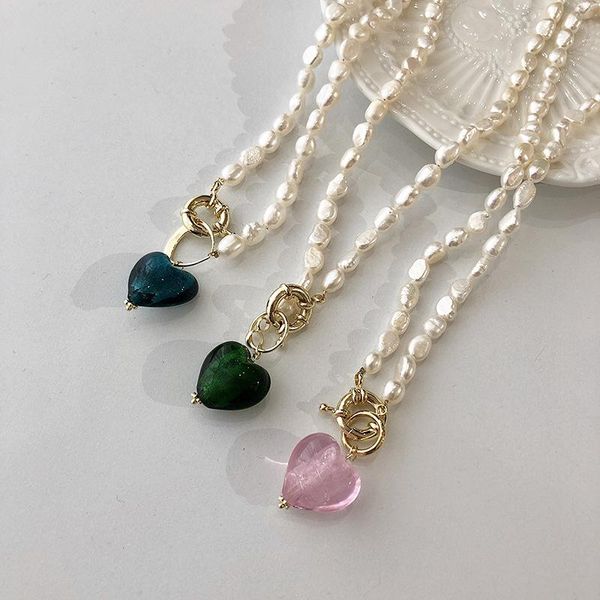 vintage handmade baroque freshwater pearl glass love heart pendant short necklace women party jewelry necklaces, Silver
vintage handmade baroque freshwater pearl glass love heart pendant short necklace women party jewelry necklaces, Silver