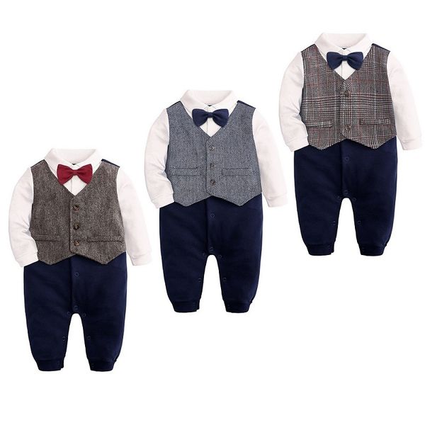 baby boys tuxedo romper suits formal gentleman plaid outfit sets vest jumpsuit shirt bowtie infant boys wedding outfit 210413, Blue
baby boys tuxedo romper suits formal gentleman plaid outfit sets vest jumpsuit shirt bowtie infant boys wedding outfit 210413, Blue
