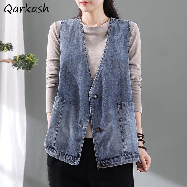 women's vests women denim retro loose single breasted cool vintage ladies clothing buttons pockets frayed trendy street leisure solid, Black;white
women's vests women denim retro loose single breasted cool vintage ladies clothing buttons pockets frayed trendy street leisure solid, Black;white