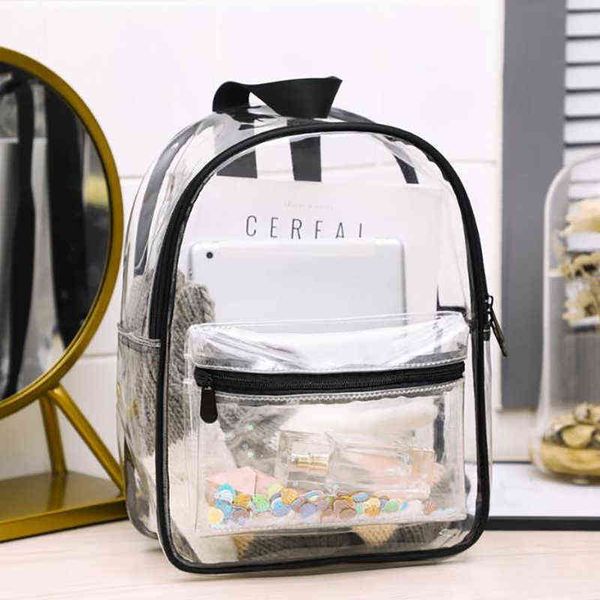 women backpack transparent waterproof pvc bag girls child handbag college students travel sequin bag female backpacks mochila y1105
women backpack transparent waterproof pvc bag girls child handbag college students travel sequin bag female backpacks mochila y1105