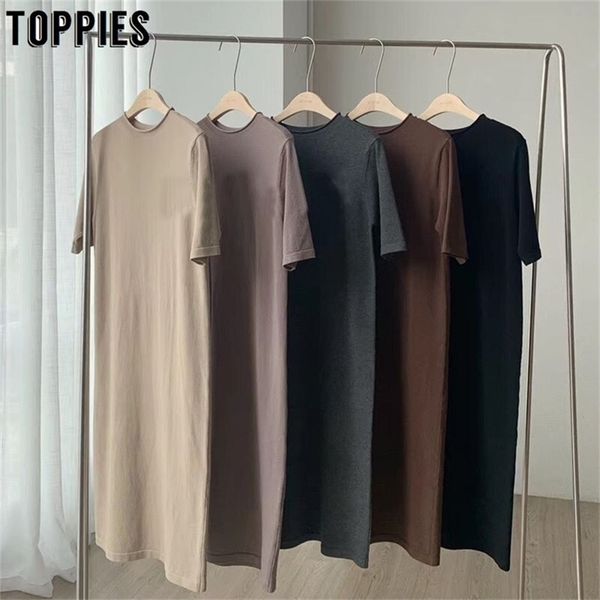 summer short sleeve dress solid color korean midi women cotton round neck straight pullover 210421, Black;gray
summer short sleeve dress solid color korean midi women cotton round neck straight pullover 210421, Black;gray