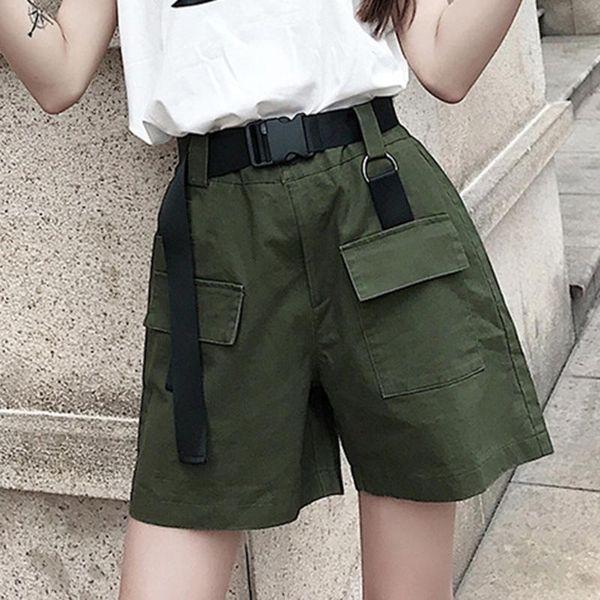 women's shorts plus size women summer with belt 2021 fashion casual streetwear cargo army green short femme mujer, White;black
women's shorts plus size women summer with belt 2021 fashion casual streetwear cargo army green short femme mujer, White;black